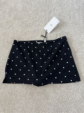 Polka Dot Mini Skort - Black/White NWT size XS